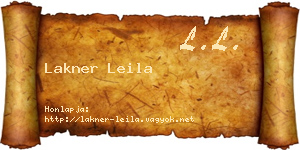 Lakner Leila névjegykártya